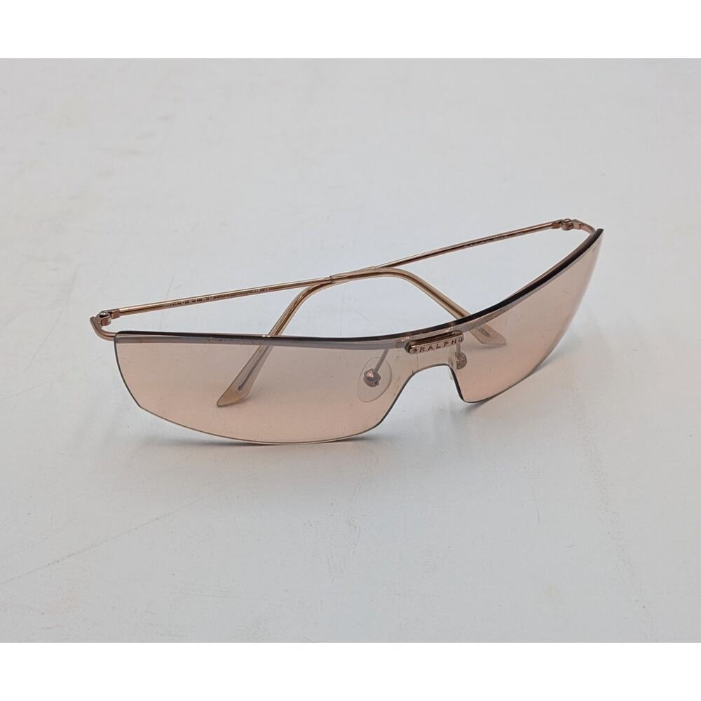 Ralph Lauren Ralph 7525/S 9R8 Rimless Curved Frame Sunglasses Rose Gold
